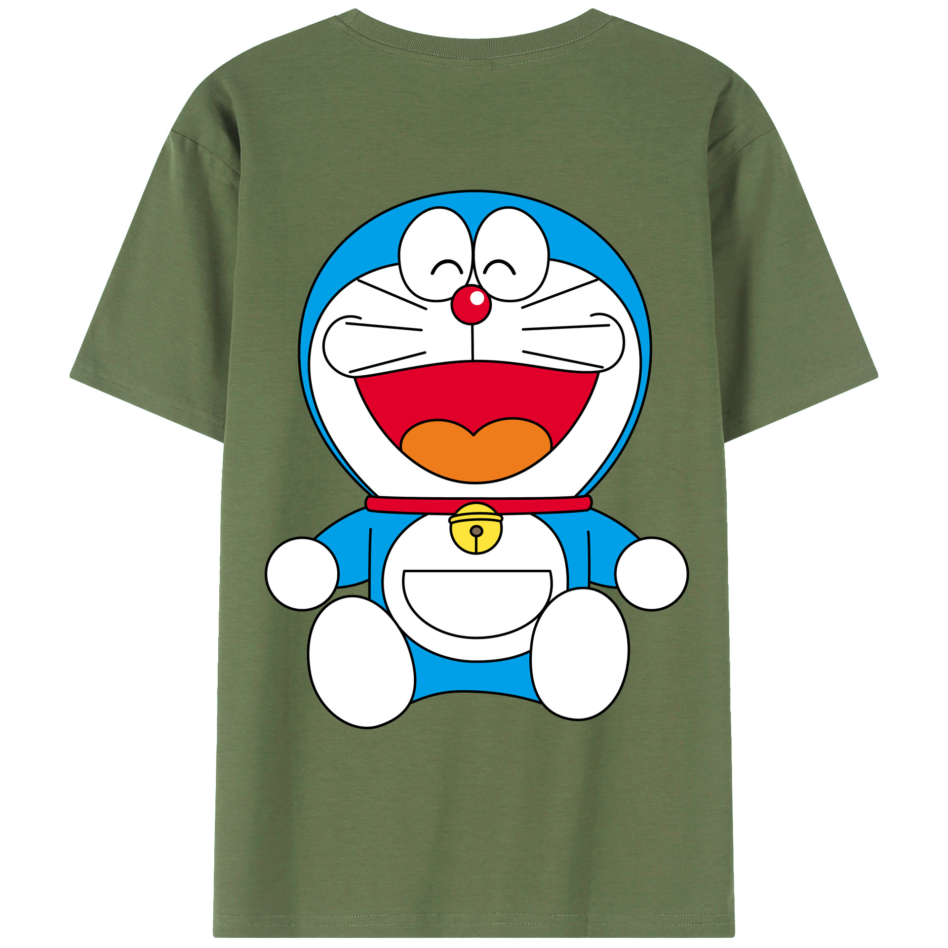 （画像用） ドラえもん Doraemon 綿100％ メンズ半袖Tシャツ（バックプリント） 通気性